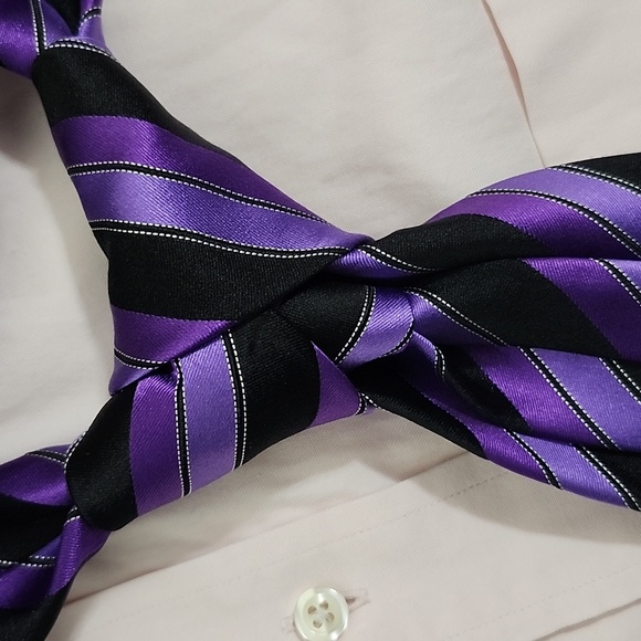 Sean John Bold Purple and Black Striped Silk Tie - Picture 4 of 5